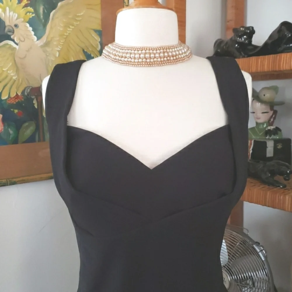 Vintage 90's Frederick's Of Hollywood Bodycon Black Dress Size XL - Picture 3 of 11